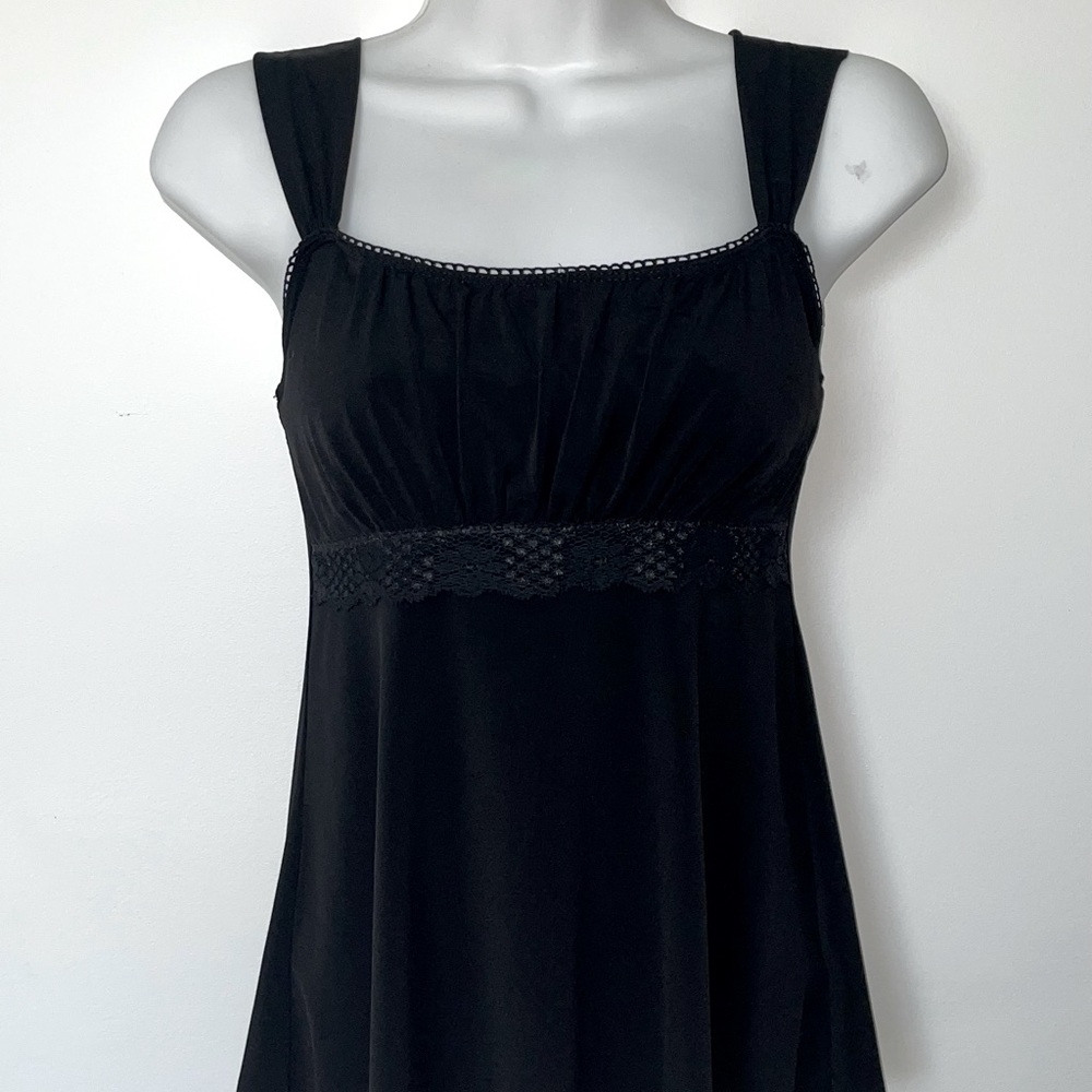Black Babydoll Tank with Lace